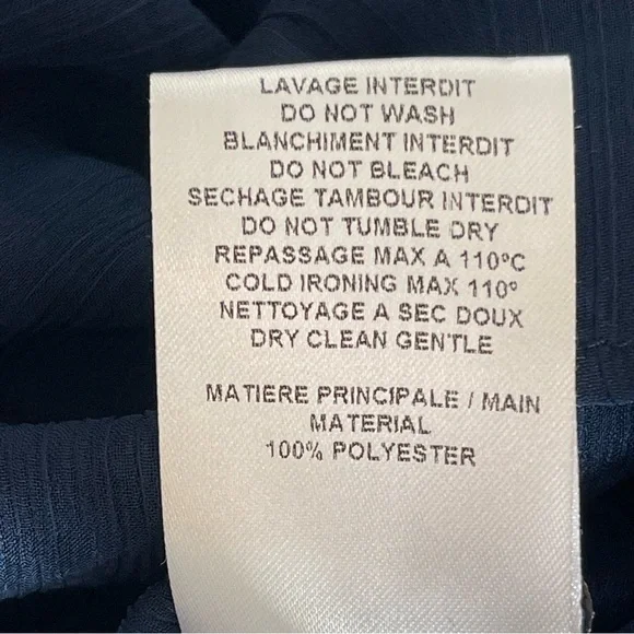 See By Chloe Sheer Navy Ruffle Blouse w/ Cami Top Boho Romantic Medium - Picture 15 of 17